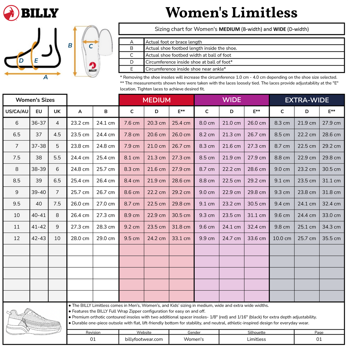 Women's Grey BILLY Limitless