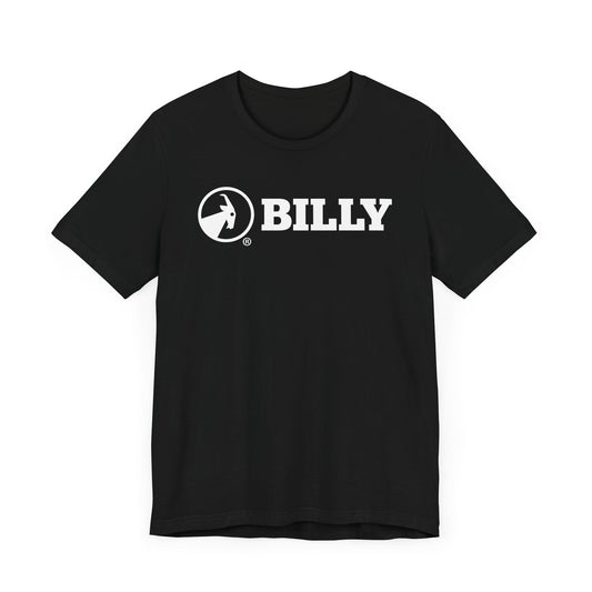 BILLY Adult Unisex Jersey Short Sleeve Tee (White Horizontal Logo)