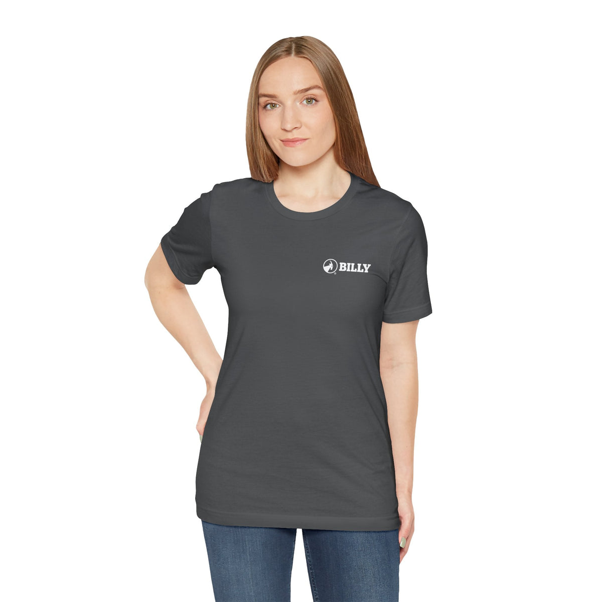 BILLY Adult Unisex Jersey Short Sleeve Tee (White Horizontal Logo - LCP)