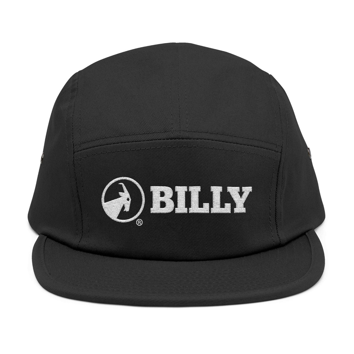 BILLY 5 Panel Cap (White Horizontal Logo - Embroidery) — AVAILABLE IN 6 COLORS