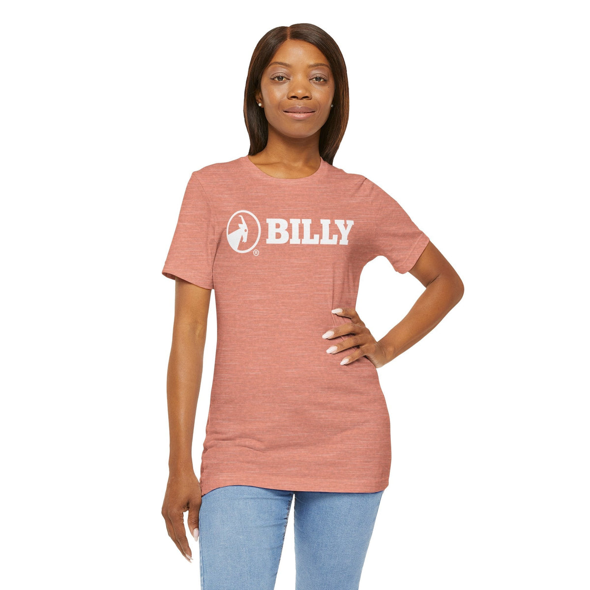 BILLY Adult Unisex Jersey Short Sleeve Tee (White Horizontal Logo)