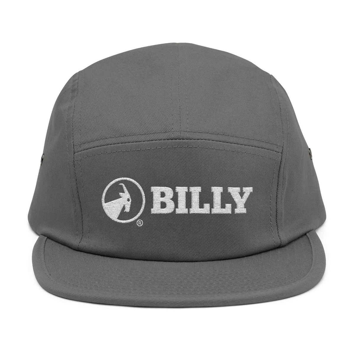 BILLY 5 Panel Cap (White Horizontal Logo - Embroidery) — AVAILABLE IN 6 COLORS
