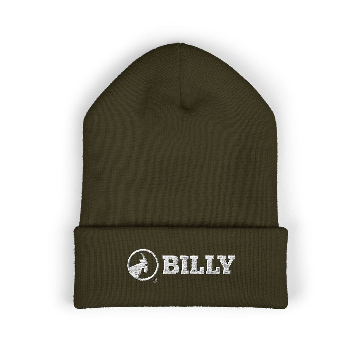 BILLY Classic Cuffed Beanie (White Horizontal Logo - Embroidery) — AVAILABLE IN 12 COLORS