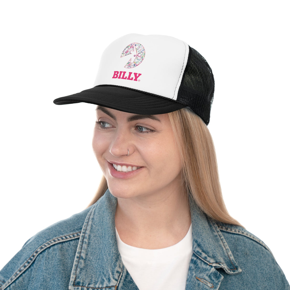 BILLY Foam Trucker Cap (Sasha Splatter - Pink Print) — AVAILABLE IN 2 COLORS