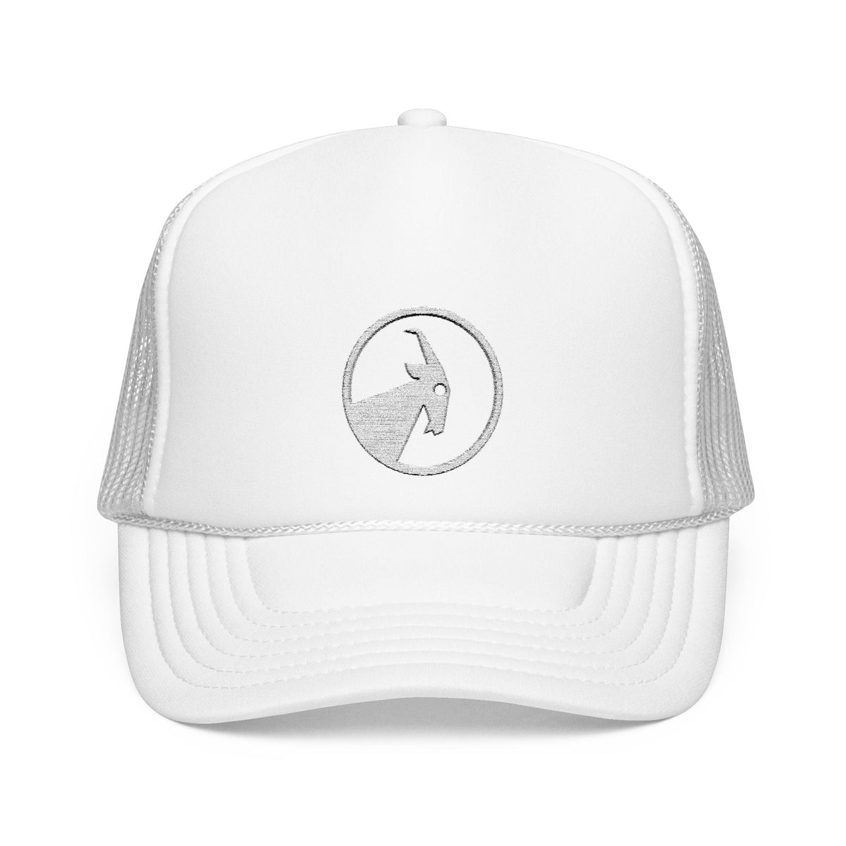 BILLY Foam Trucker Hat (White Goat - Embroidery) — AVAILABLE IN 4 COLORS