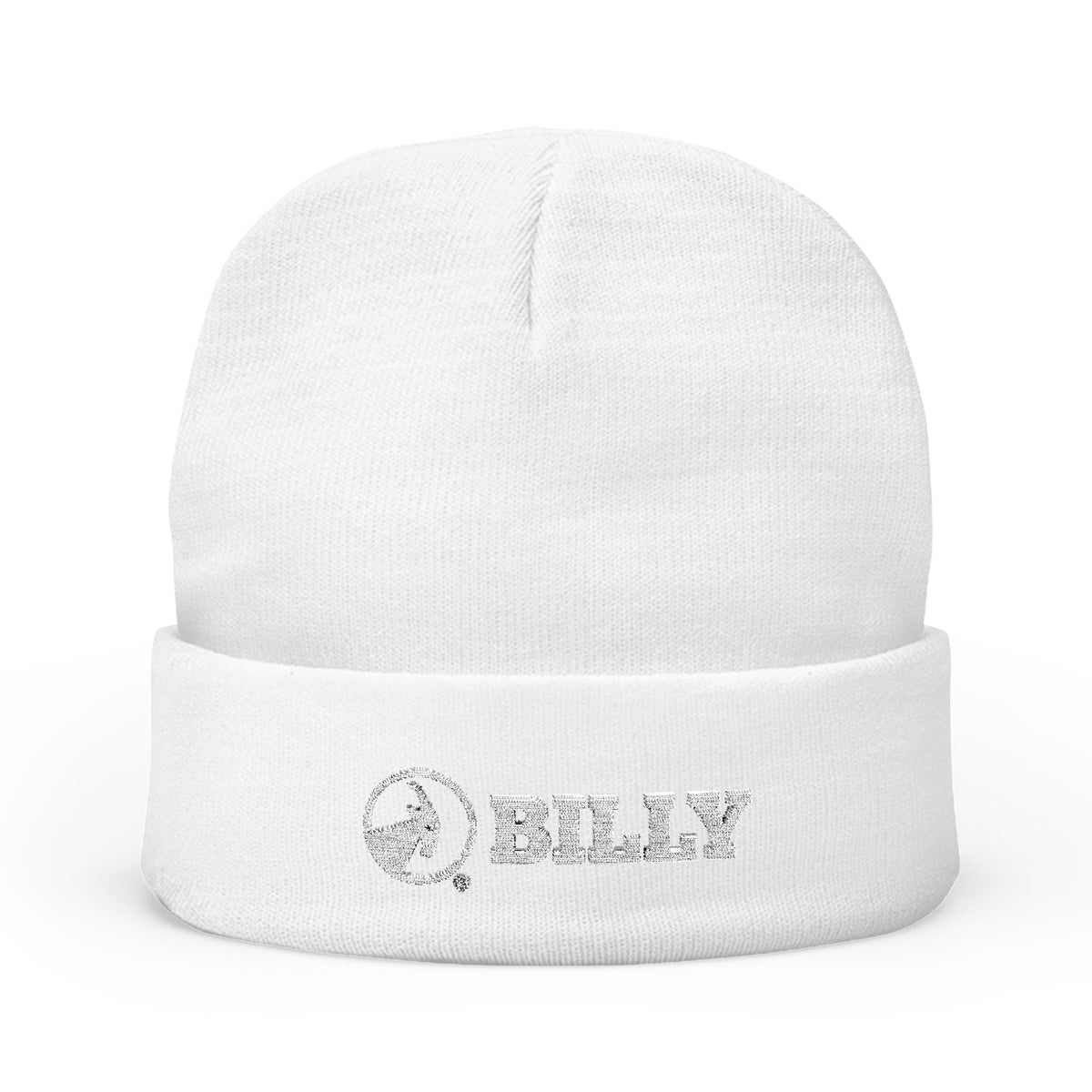 BILLY Knit Beanie (White Horizontal Logo - Embroidery) — AVAILABLE IN 6 COLORS