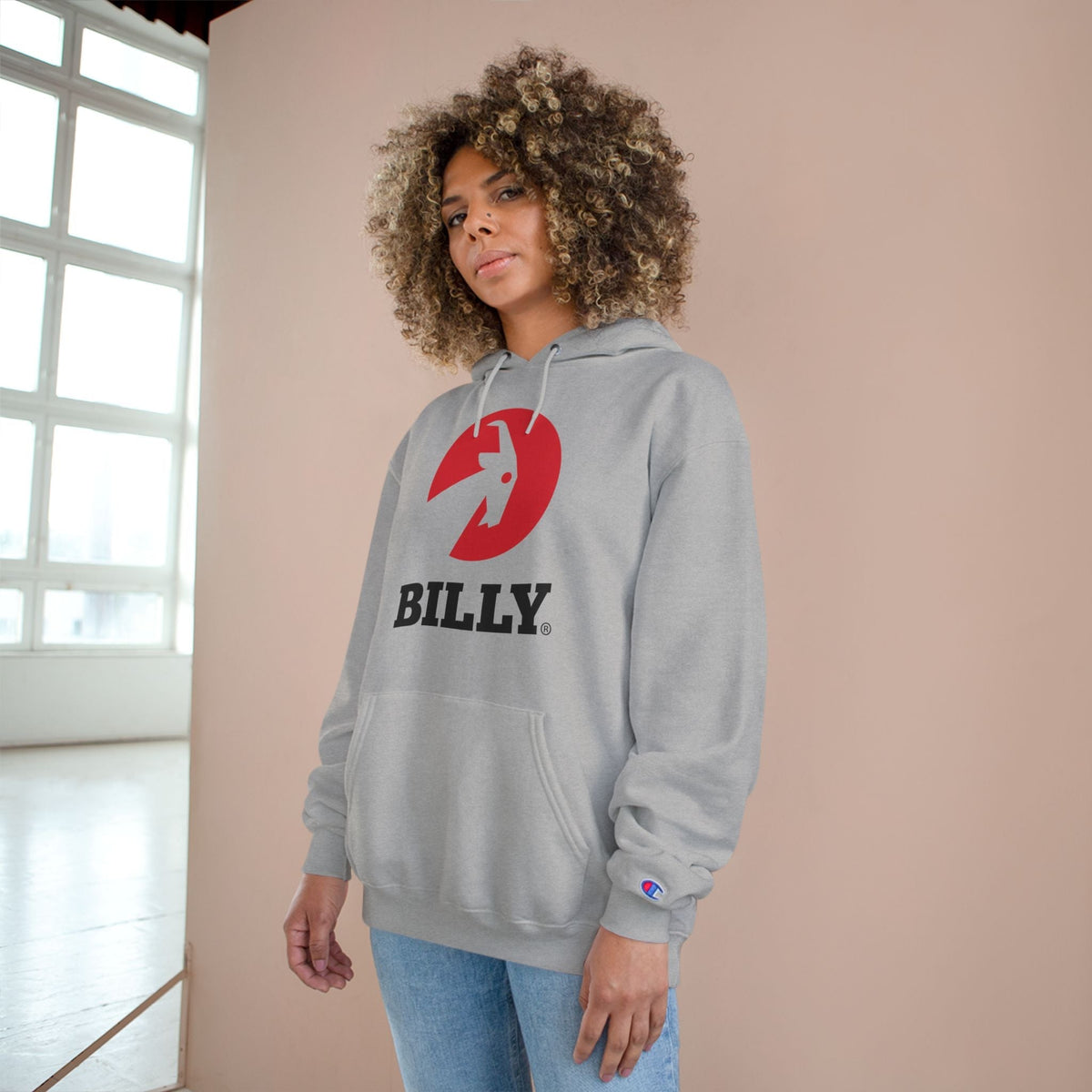 BILLY Core Adult Unisex Hoodie (Red/Black Vertical Logo)
