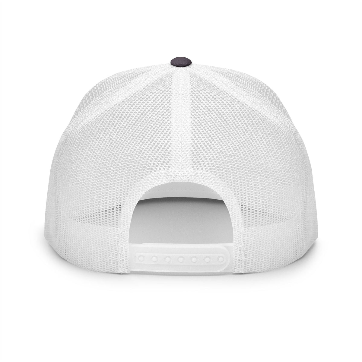 BILLY 5 Panel Flat Bill Trucker Cap (Black Vertical Logo - Embroidery) — AVAILABLE IN 10 COLORS