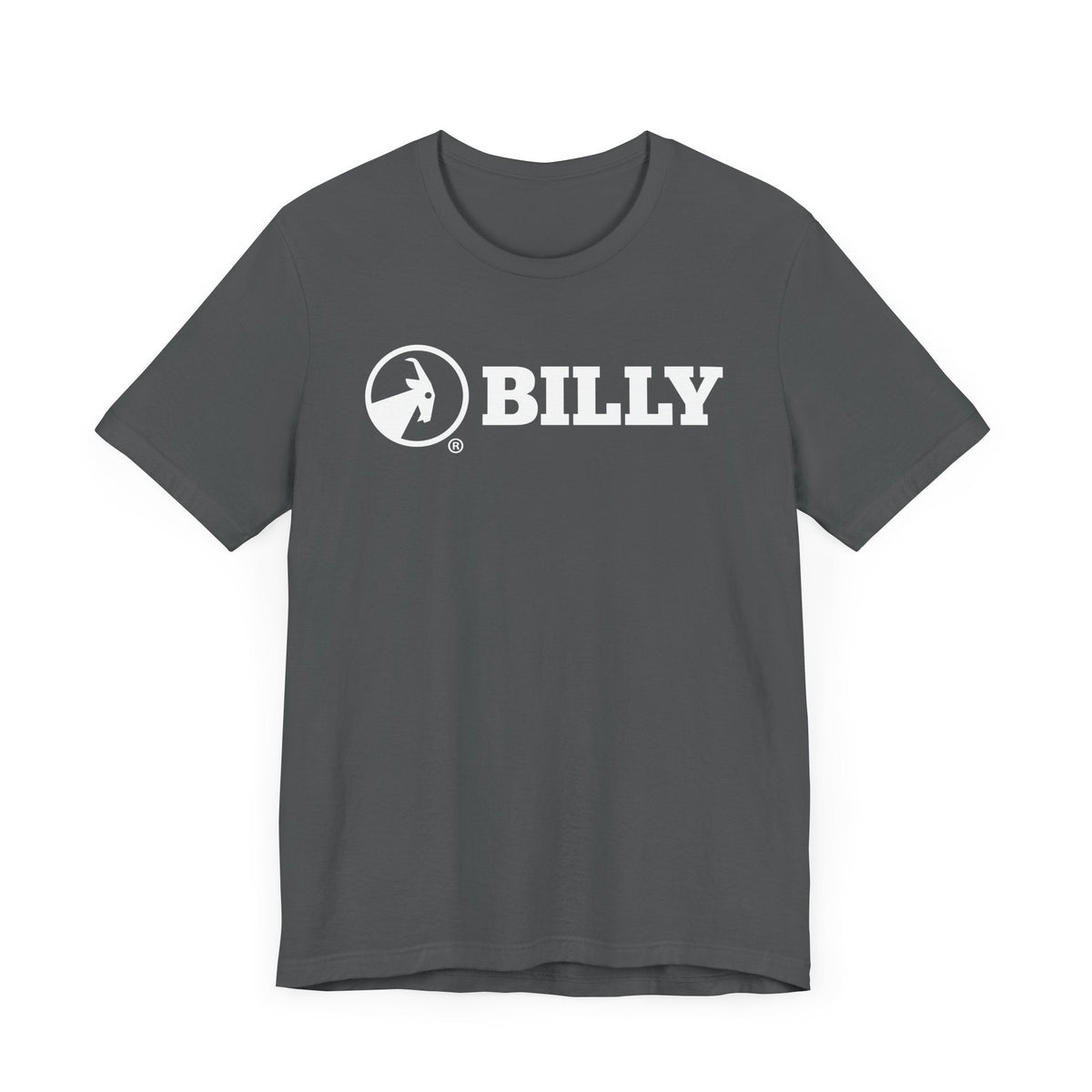 BILLY Adult Unisex Jersey Short Sleeve Tee (White Horizontal Logo)
