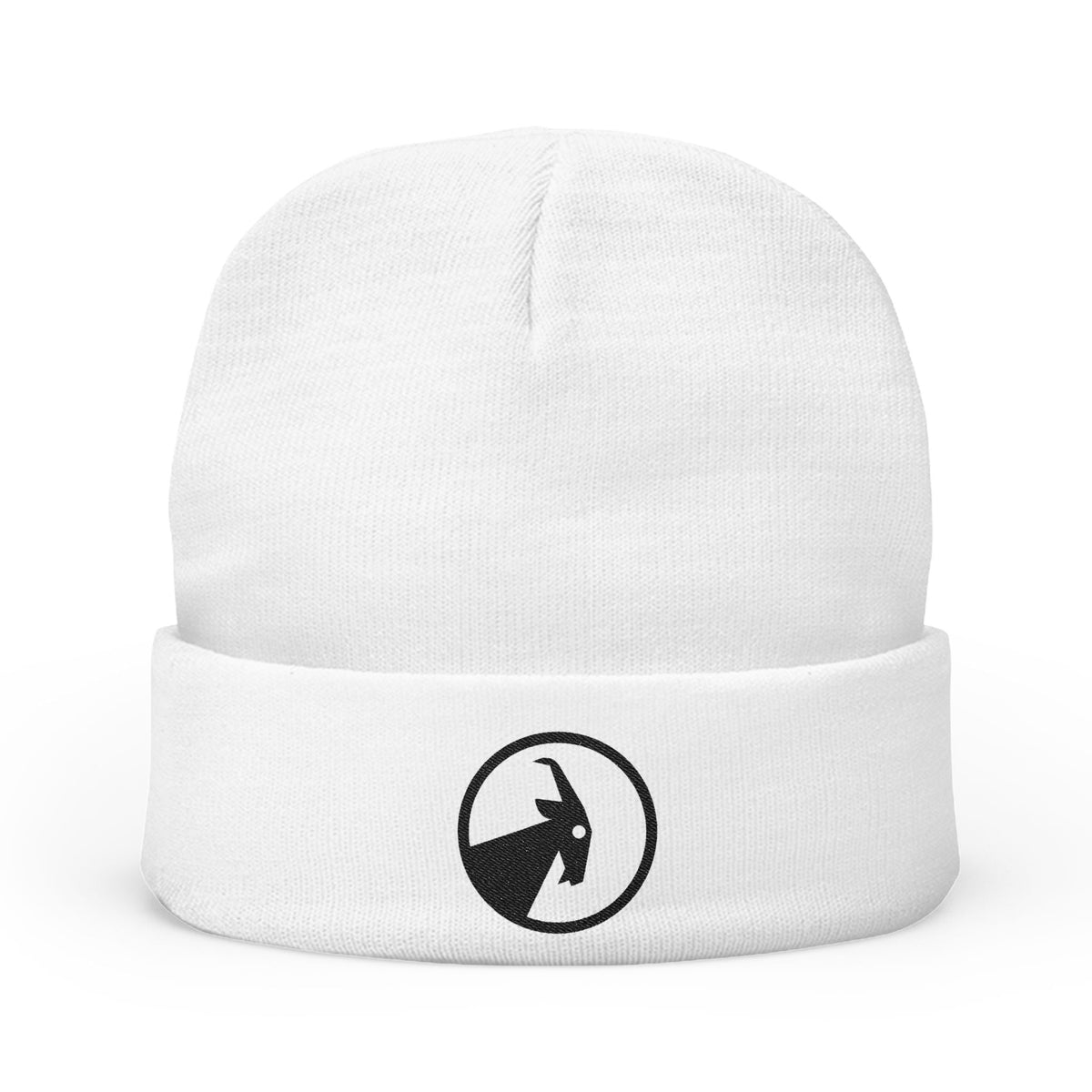 BILLY Knit Beanie (Black Goat - Embroidery) — AVAILABLE IN 6 COLORS