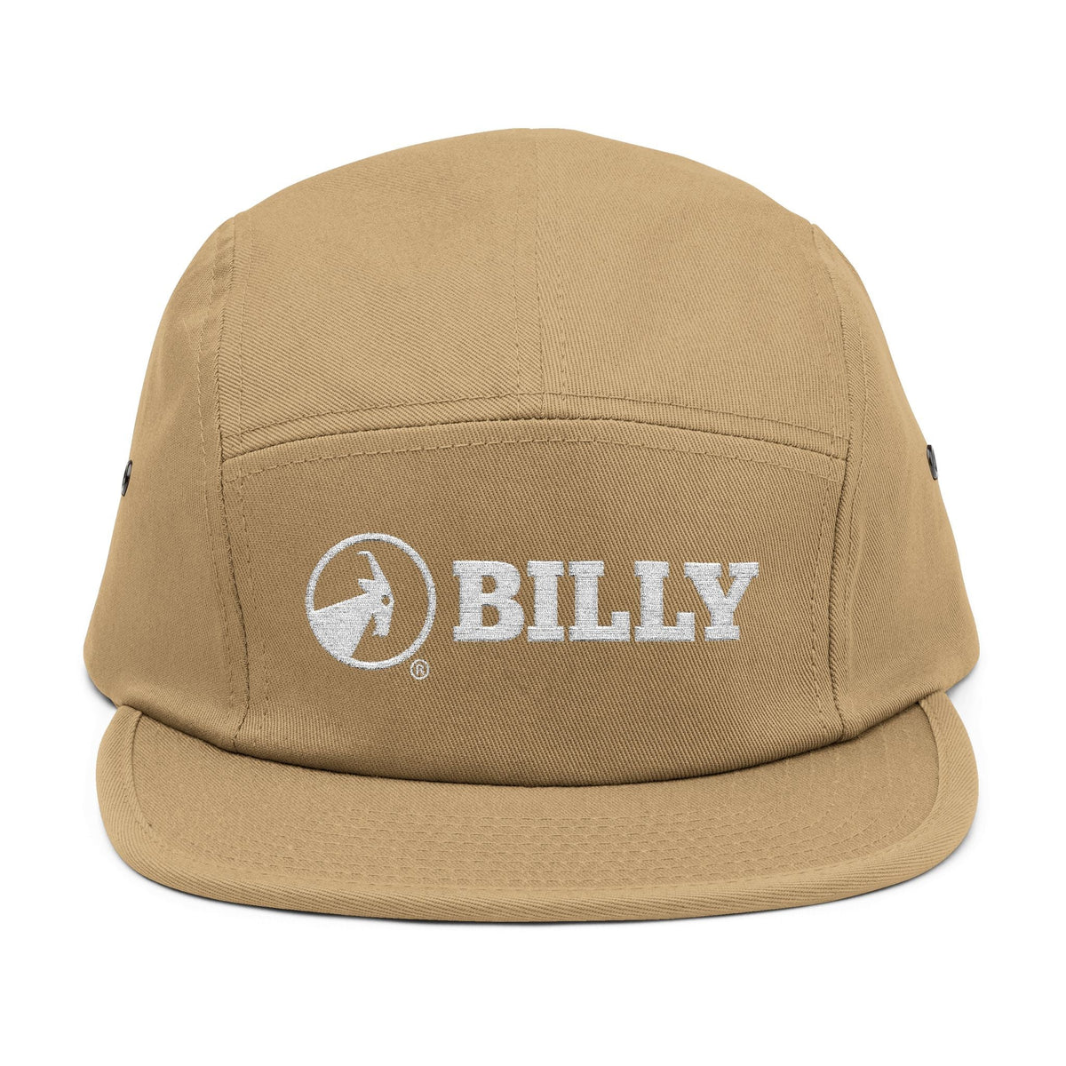 BILLY 5 Panel Cap (White Horizontal Logo - Embroidery) — AVAILABLE IN 6 COLORS