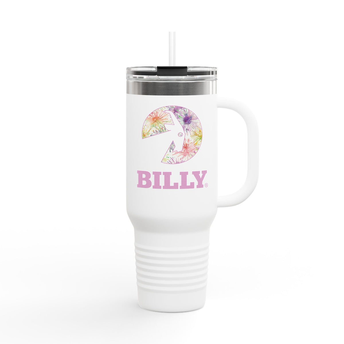 BILLY Insulated Travel Mug, 40oz (Floral Logo)