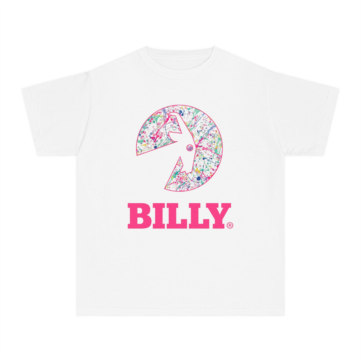 BILLY Youth Midweight Tee (Sasha Splatter - Pink Print)