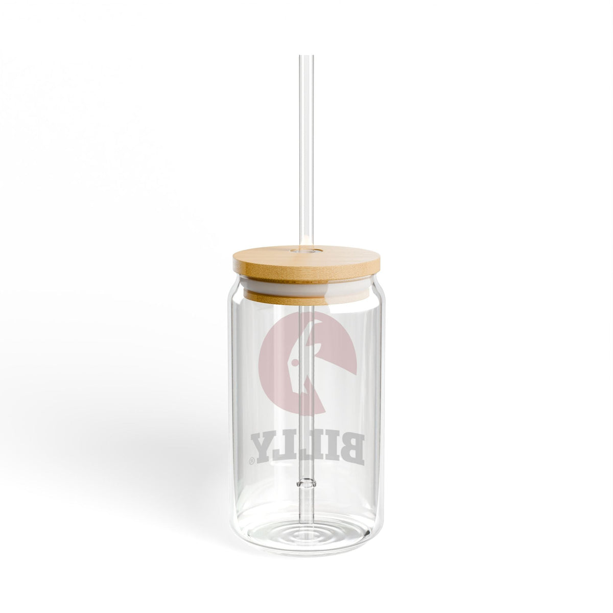 BILLY Sipper Glass, 16oz (Red/Black Vertical Logo)
