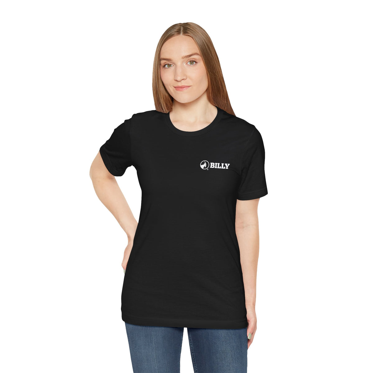 BILLY Adult Unisex Jersey Short Sleeve Tee (White Horizontal Logo - LCP)