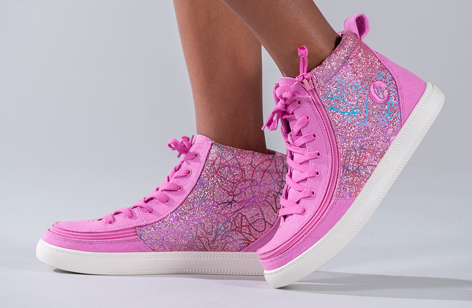 Pink Printed Canvas BILLY Classic Lace Highs