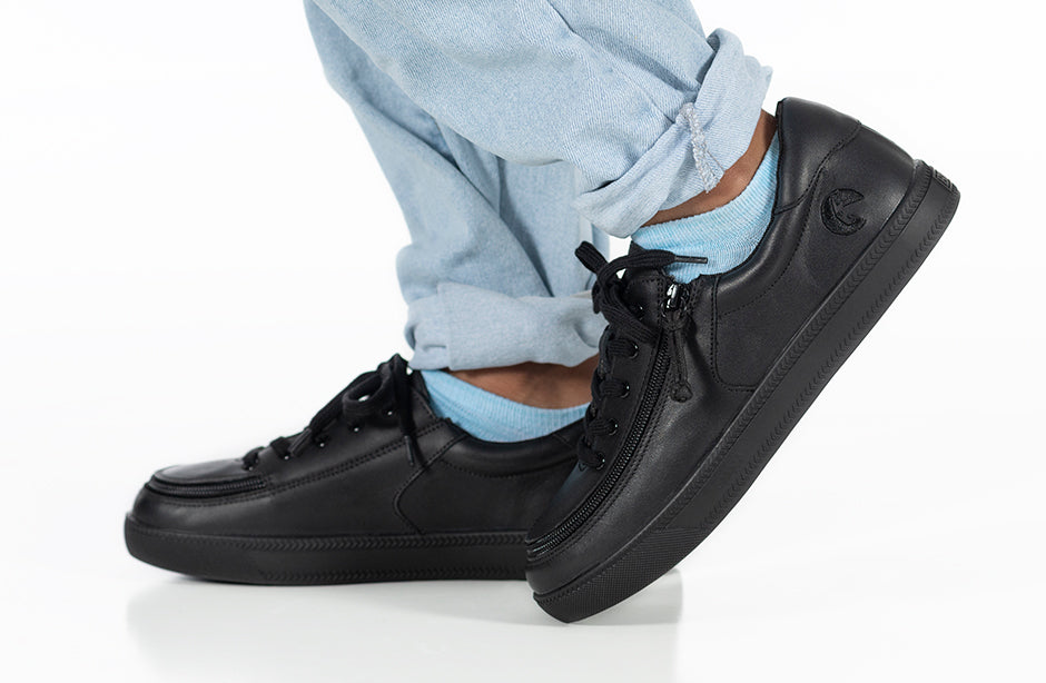 Black To The Floor Leather BILLY Classic Lace Lows