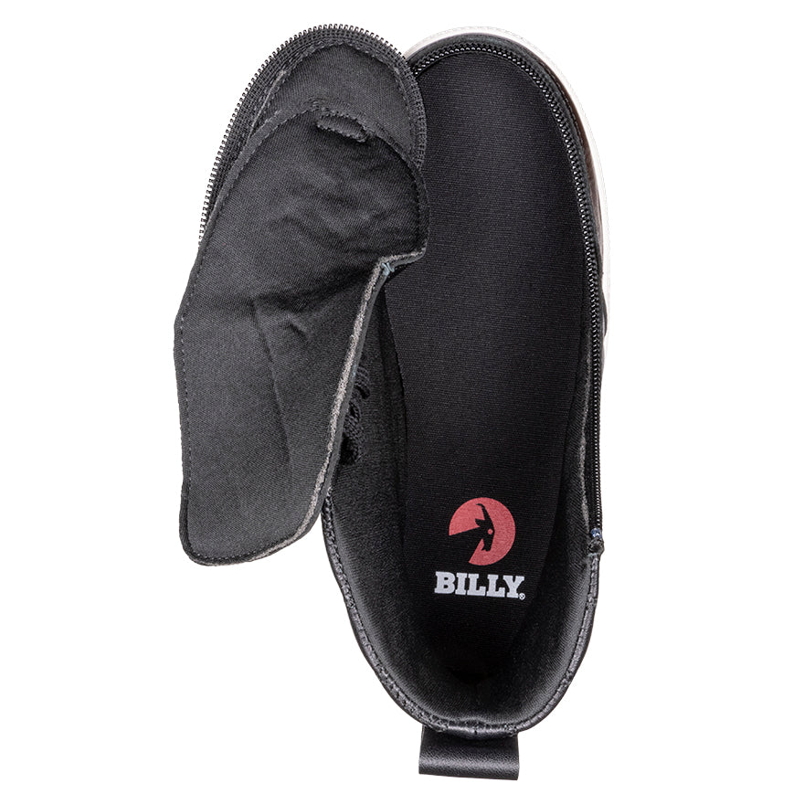 FINAL SALE - Black Leather BILLY Quilt High Tops