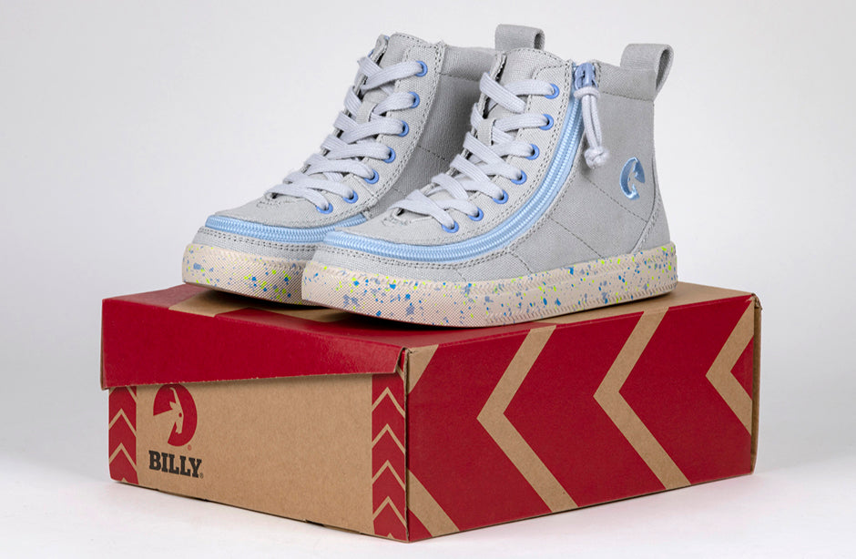 FINAL SALE - Grey/Blue Speckle BILLY Classic Lace High Tops