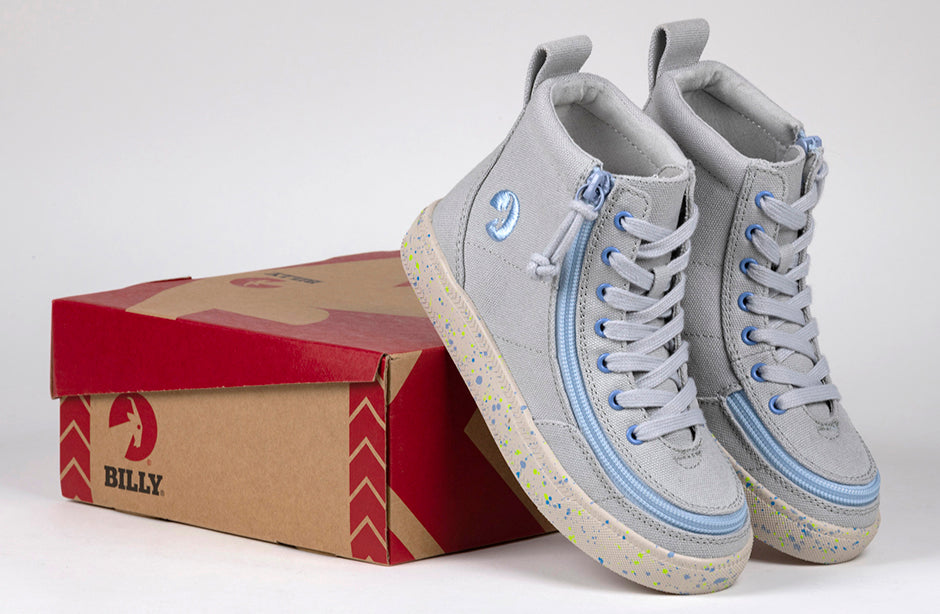 FINAL SALE - Grey/Blue Speckle BILLY Classic Lace High Tops