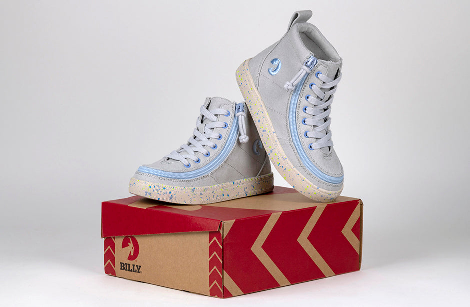 FINAL SALE - Grey/Blue Speckle BILLY Classic Lace High Tops