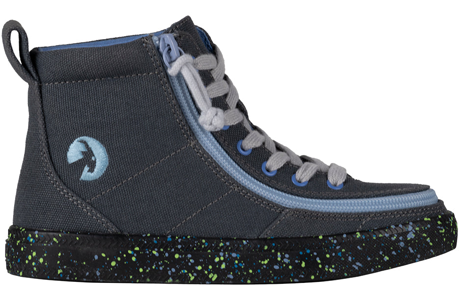 FINAL SALE - Charcoal/Blue Speckle BILLY Classic Lace High Tops