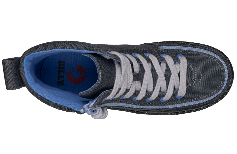 FINAL SALE - Charcoal/Blue Speckle BILLY Classic Lace High Tops