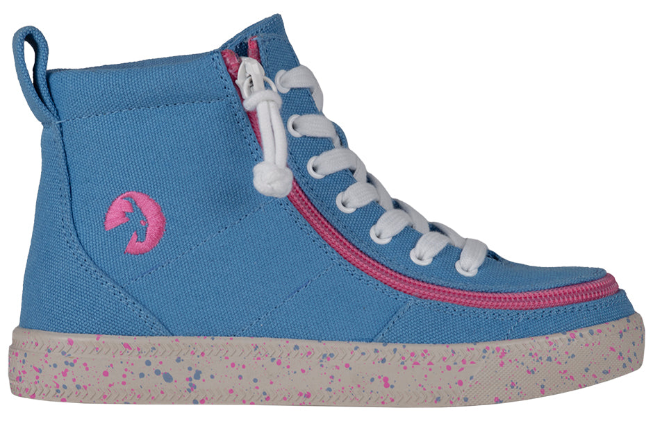 FINAL SALE - Blue/Pink Speckle BILLY Classic Lace High Tops