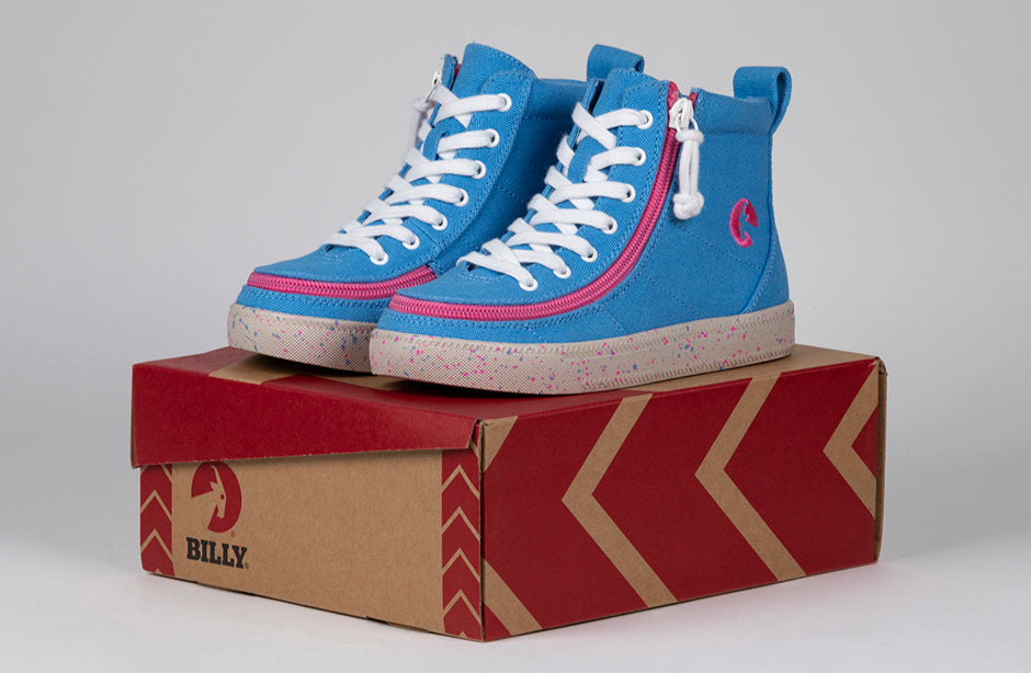 FINAL SALE - Blue/Pink Speckle BILLY Classic Lace High Tops