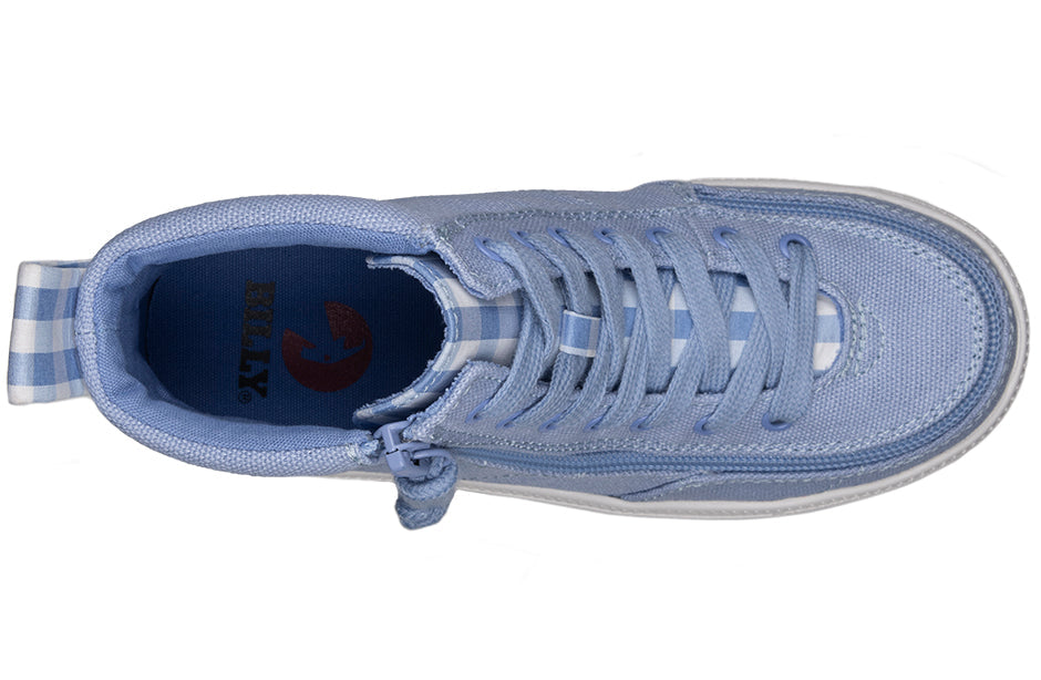 FINAL SALE - Blue Gingham BILLY Classic Lace High Tops