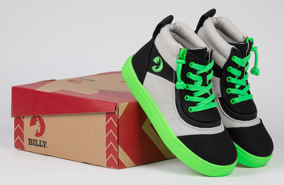 FINAL SALE - Black/Green BILLY Street Short Wrap High Tops