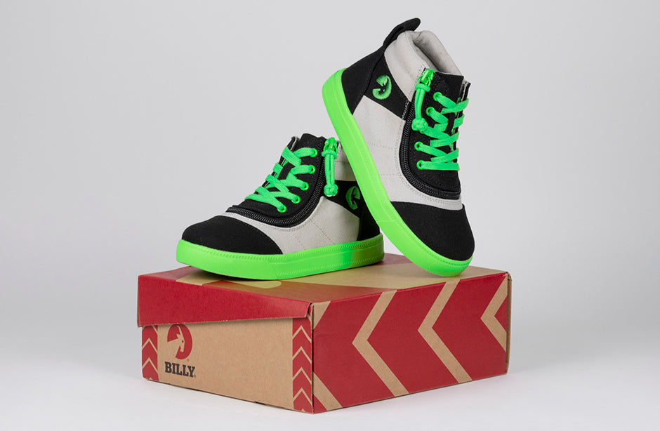 FINAL SALE - Black/Green BILLY Street Short Wrap High Tops