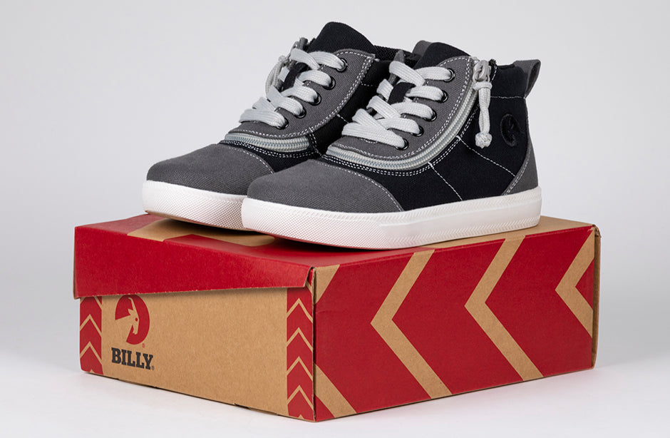 FINAL SALE - Grey Colorblock BILLY D|R Short Wrap High Tops