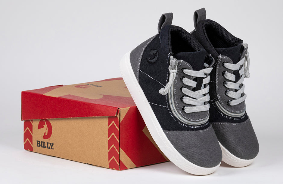 FINAL SALE - Grey Colorblock BILLY D|R Short Wrap High Tops