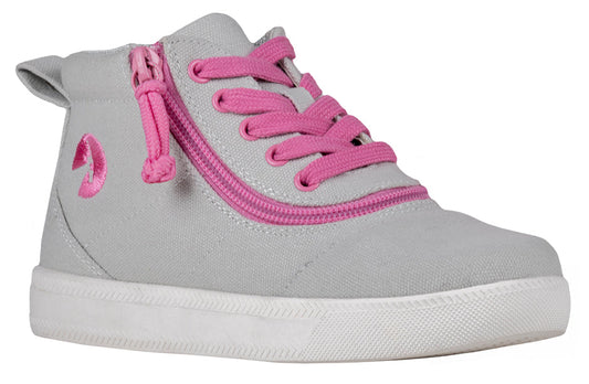 FINAL SALE - Grey/Pink BILLY D|R Short Wrap High Tops