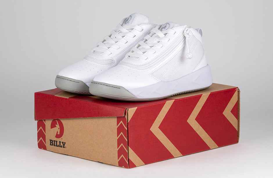 FINAL SALE - White BILLY Sport Hoop Athletic Sneakers