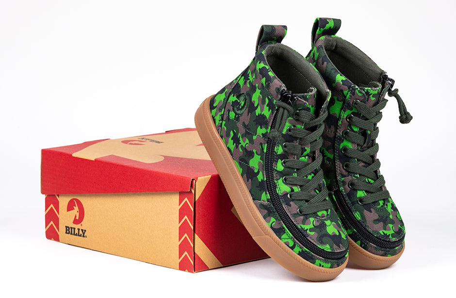 FINAL SALE - Green Dino BILLY Classic Lace High Tops