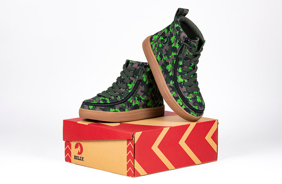 FINAL SALE - Green Dino BILLY Classic Lace High Tops