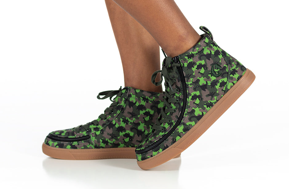 FINAL SALE - Green Dino BILLY Classic Lace High Tops