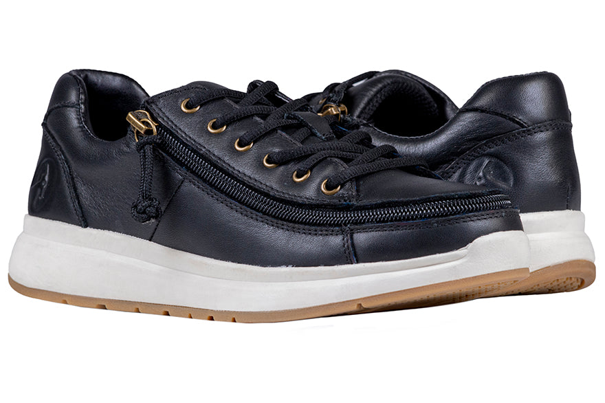 FINAL SALE - Women's Black Leather BILLY Comfort Lows