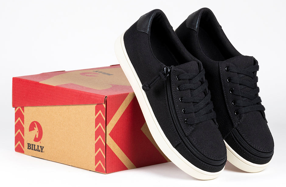 FINAL SALE - Women's Black Canvas BILLY Sneaker Low Tops