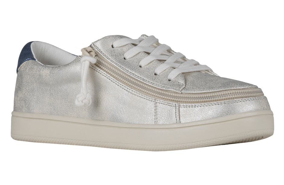 FINAL SALE - Women's White (Navy Mustache) BILLY Sneakers