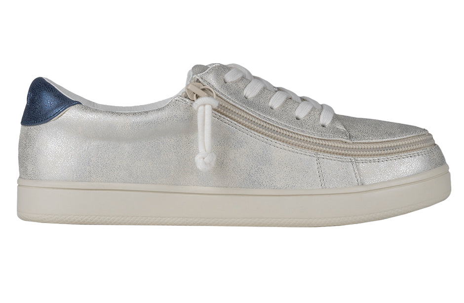 FINAL SALE - Women's White (Navy Mustache) BILLY Sneakers