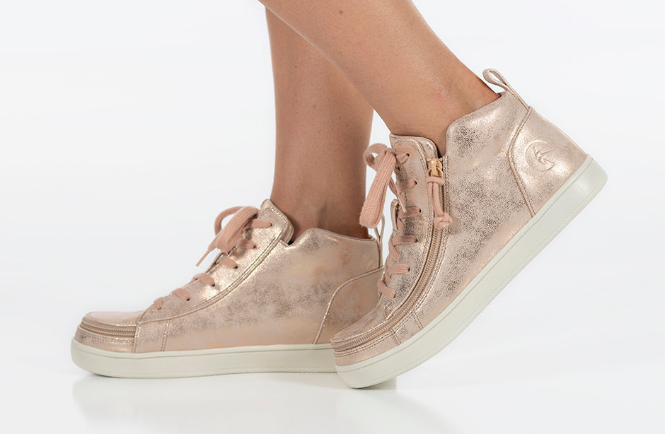 FINAL SALE - Women's Rose Gold BILLY Sneaker Lace Mid Tops