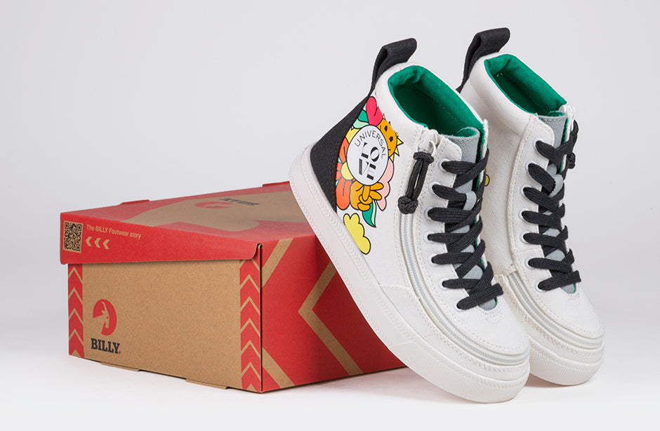 UNI Love White Multi BILLY Classic Lace High Tops