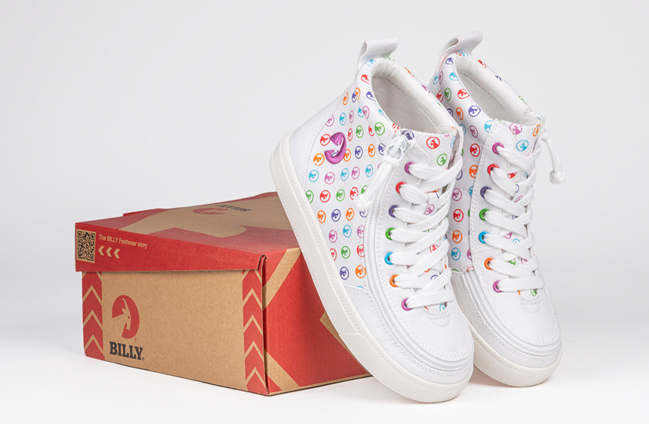 Rainbow Polka BILLY Classic Lace High Tops